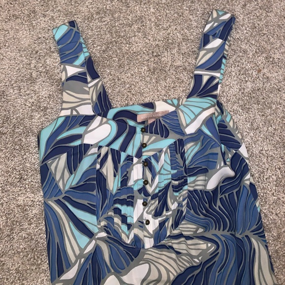 Banana Republic Blue & Gray Buttoned Blouse size 2 - Picture 5 of 9